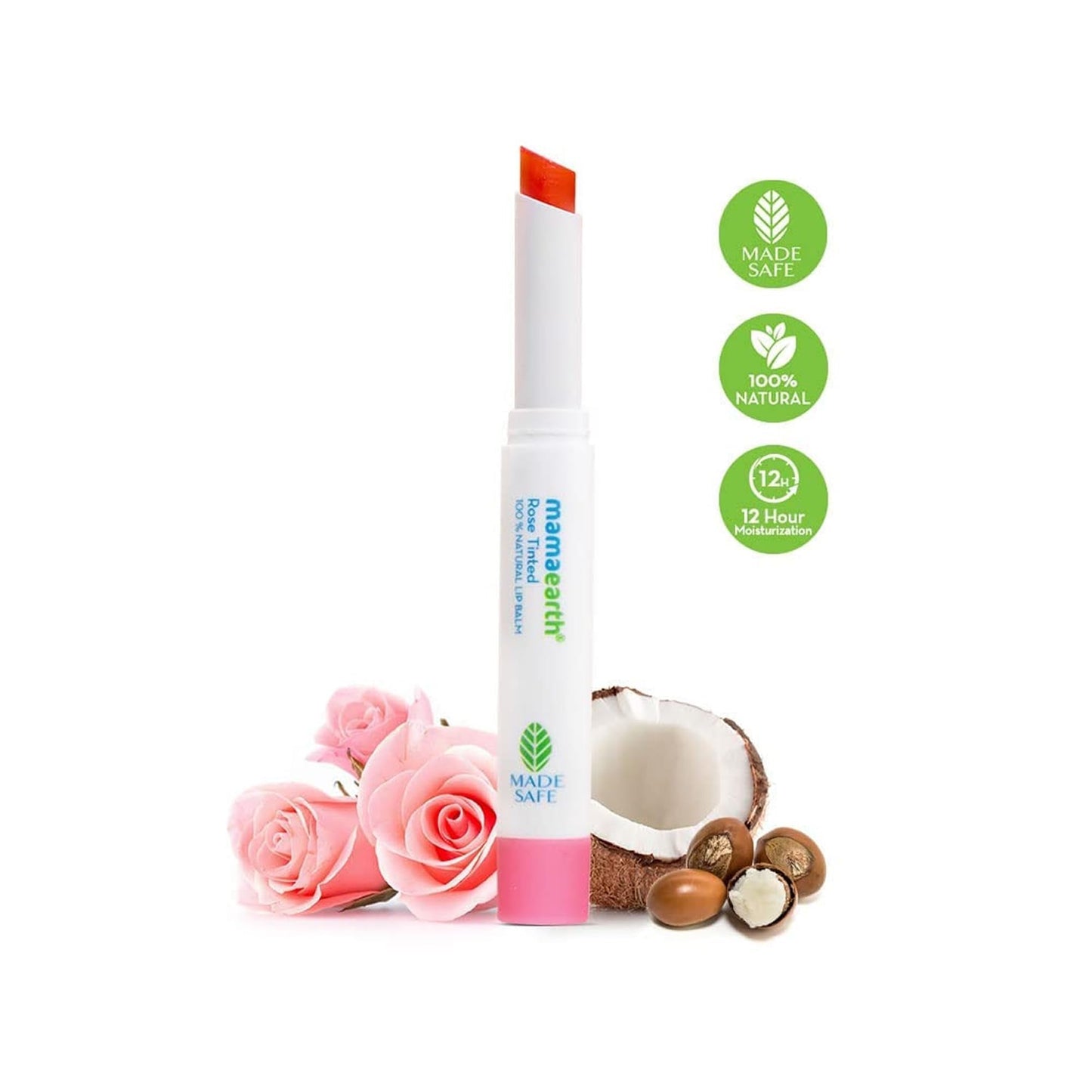 Mamaearth Nourishing Rose Tinted Natural Lip Balm - 12 Hour Moisturization with Castor & Rose Oil - Relieves Dry, Cracked Lips & Makes Lips Soft Beauty and Personal Care MAMAEARTH