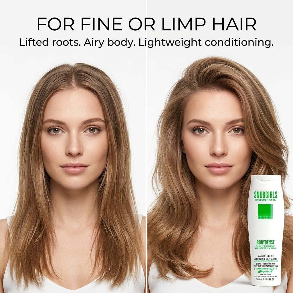 SNOBGIRLS BODYDENSE Plumping, Hydrating Volumizing Shampoo & Conditioner for Fine Hair Volume Texture Body Lift Beauty & Personal Care SNOB GIRLS