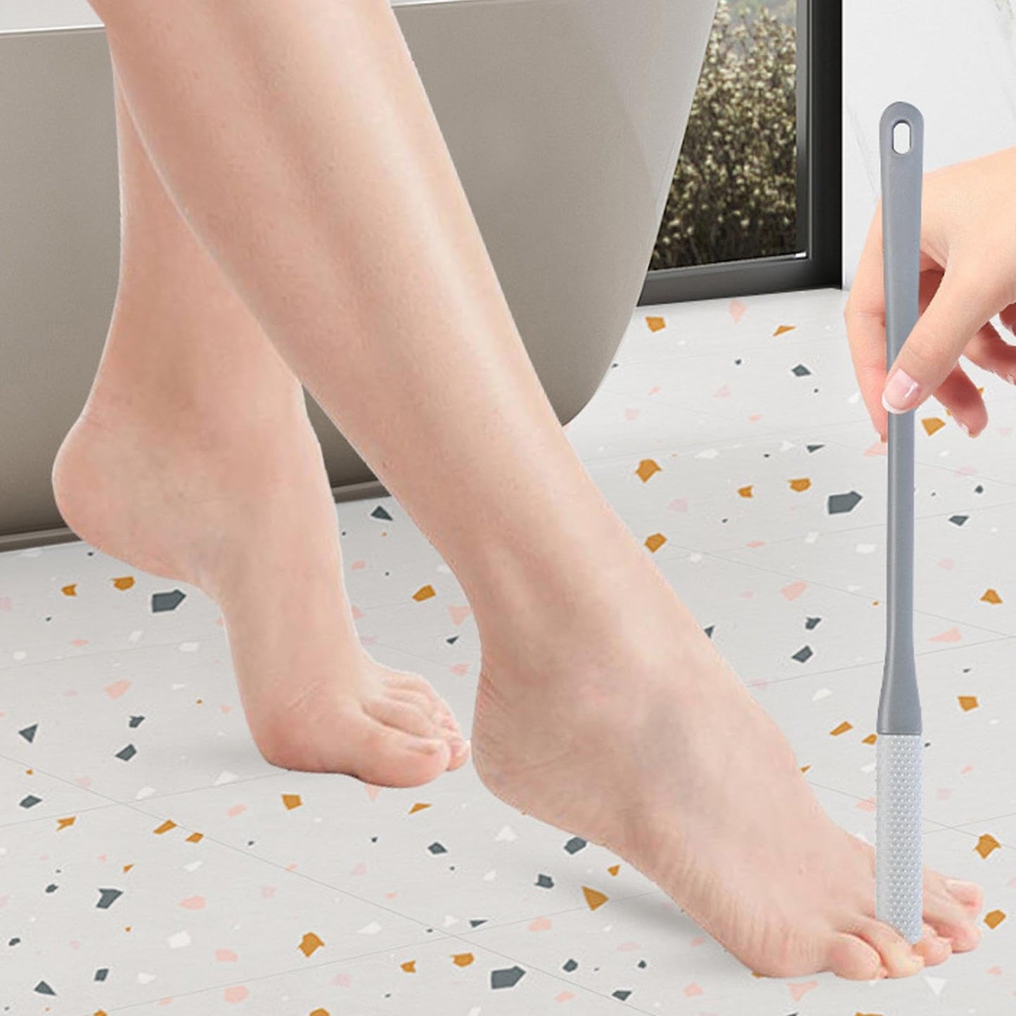 Foot Scrubber Shower, Silicone Foot Brush, Toe Cleaning Brush, Long Handled Silicone Toe Crevice Cleaning Brush, Soft Skin Exfoliation Lotion Beauty and Personal Care Buhyujkm