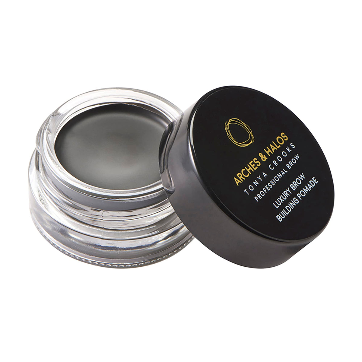 Arches and Halos Luxury Brow Building Pomade - Vegan Eyebrow Pomade - Creamy, Long Wearing Color for Clean, Defined Brows - Charcoal - 0.1 oz