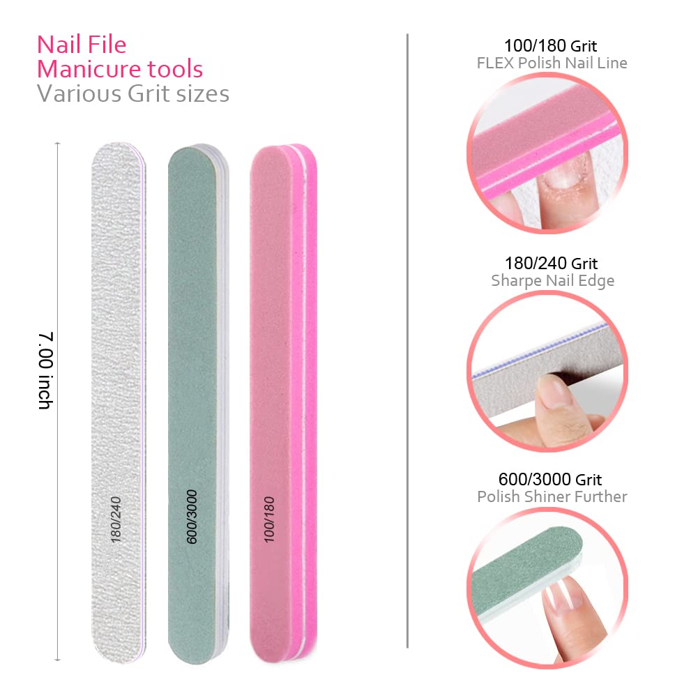 Gel Nail Polish Remover Tools Kit Acetone Acrylic Nails Tool Sets, With Nail Clips, Wipes, Cutter, Pump, Nail Buffer Shiner Files, Brush Beauty & Personal Care ROFROX