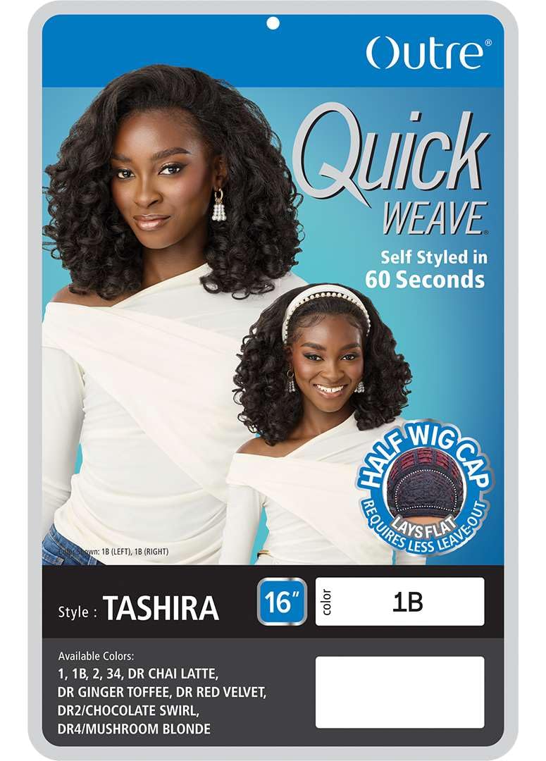 Outre Quick Weave Synthetic Half Wig - Tashira (JET BLACK 1)
