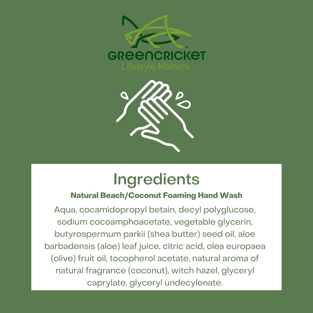 THE GREEN CRICKET Beach Coconut Foam Hand Wash, 300 ML Beauty & Personal Care GREENCRICKET