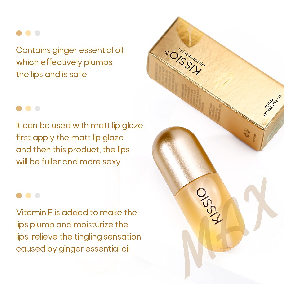 KISSIO Lip Plumperr,Lip Enhancer,Plant Extracts Plumping Lip Serum,Moisturizing Gloss for Fuller Lips and Hydrated,Beauty Lips 5.5ml,Clear Beauty and Personal Care KISSIO