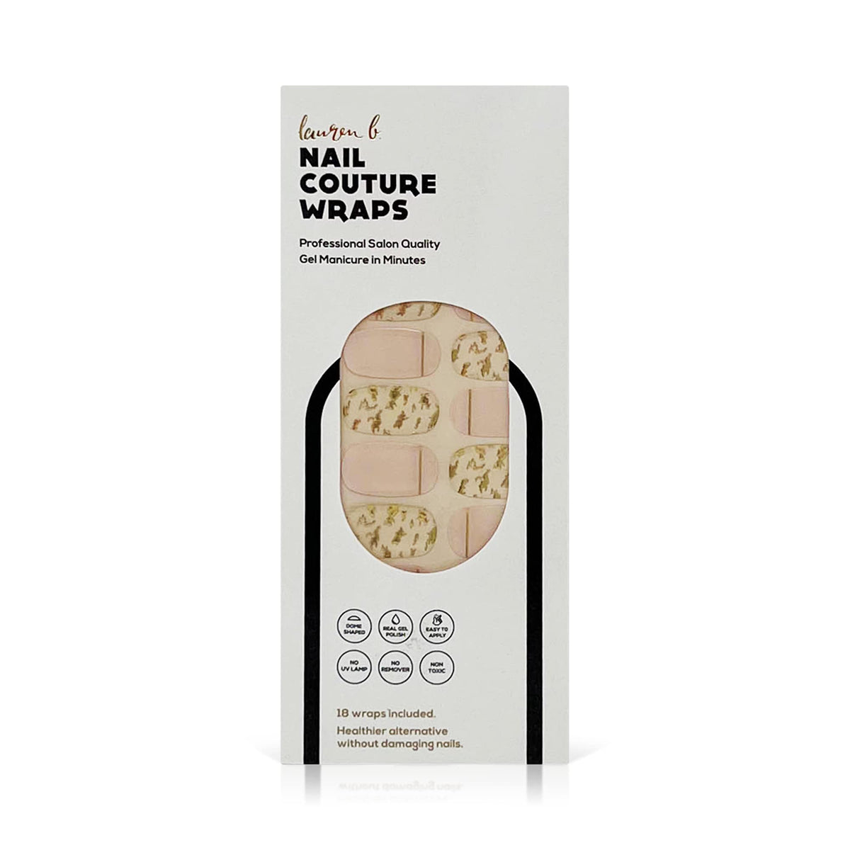 Gold Leaf & Pink 100% Gel Nail Wrap (44004)