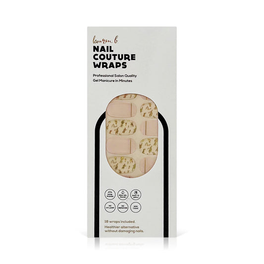 Gold Leaf & Pink 100% Gel Nail Wrap (44004)