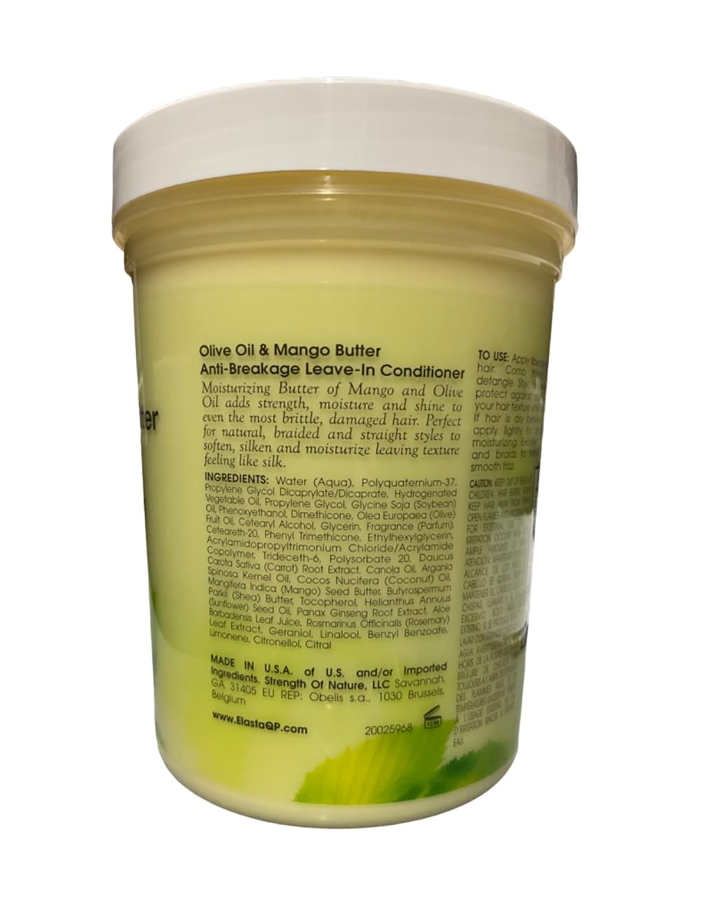 Elasta QP Olive Oil & Mango Butter Leave-In Conditioner, 32oz Beauty & Personal Care ELASTA QP