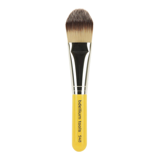 Bdellium Tools Professional Makeup Brush - 948 Foundation - Short Wooden Handle for Convenient Travel, For Applying Foundation (Yellow, 1pc) Beauty & Personal Care BDELLIUM TOOLS