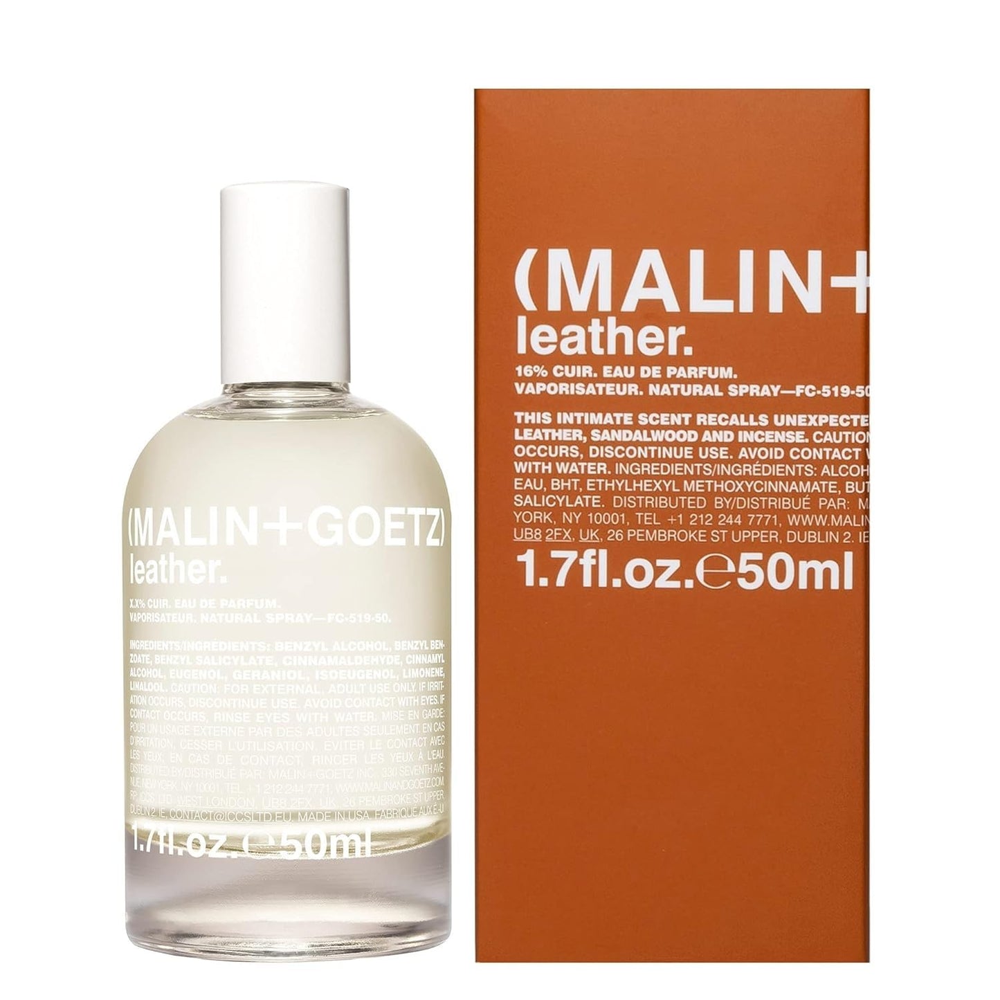 Malin + Goetz Leather Eau de Parfum, 1.7 Fl. Oz. - Men & Women's Perfume, Modern Fragrance, Rustic Wood Scented Perfume, Vintage Leather Scent, Vegan Beauty & Personal Care MALIN+GOETZ