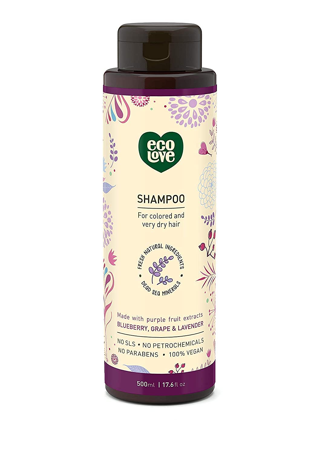 ecoLove Sulfate-Free Lavender Shampoo for Dry & Color-Treated Hair, 17.6 oz