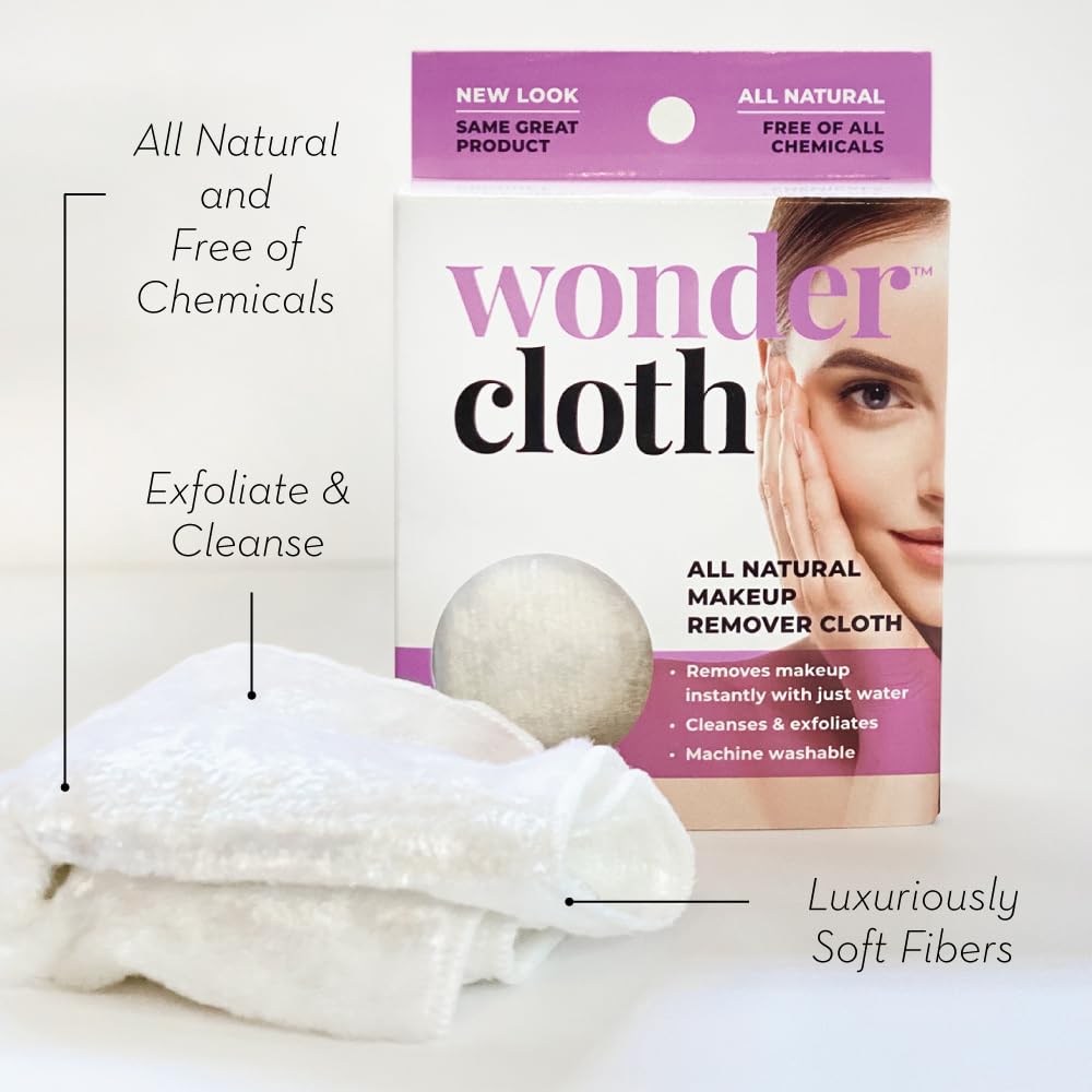Wonder Cloth (Pack of 6) - All Natural Make-Up Remover Cloth, Removes Makeup Instantly with Just Water, Cleanses and Exfoliates, Machine Washable Beauty & Personal Care WONDER CLOTH