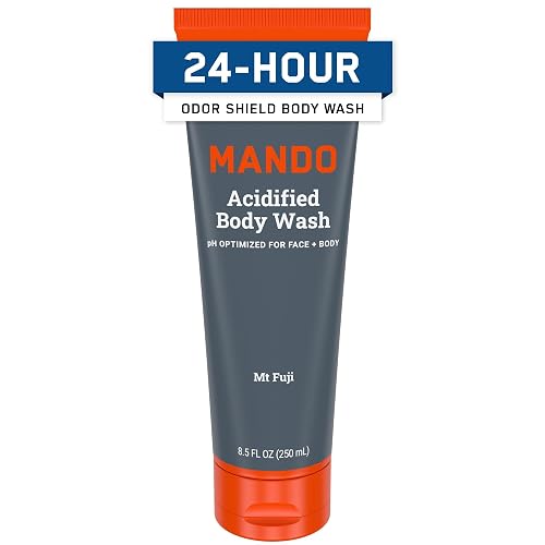 Mando Odor Shield Body Wash - 24 Hour Control - Removes Odor Better than Soap - SLS and Paraben Free, Skin Safe - 8.5 Ounce (Mt Fuji) Beauty & Personal Care Mando