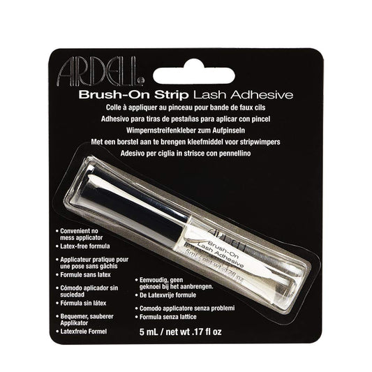 Ardell Brush On Strip Lash Adhesive, Clear Lash Glue for Strip Lashes, Quick-Drying, Waterproof, Latex-Free, 5ml