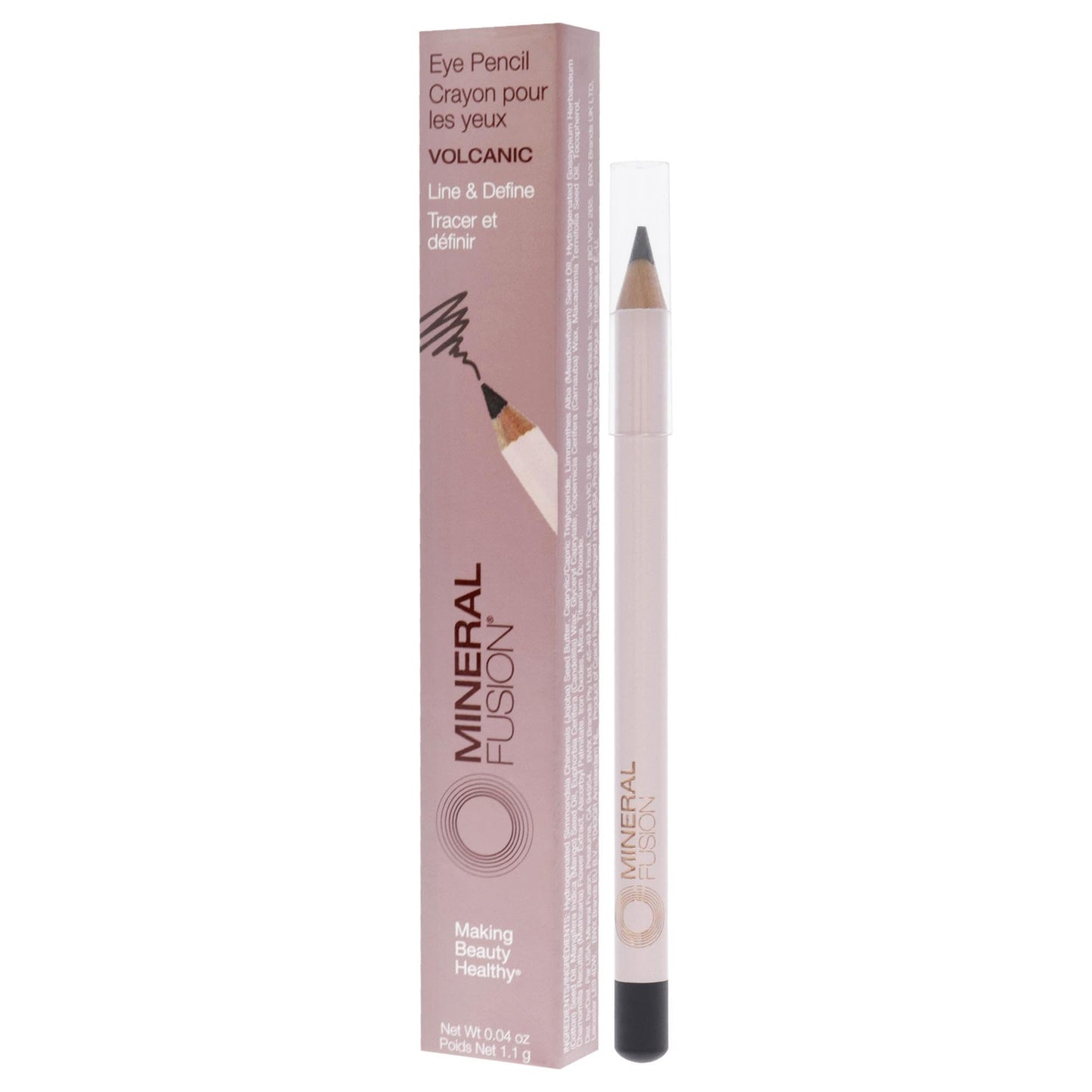 Eye Liner Pencil - Volcanic by Mineral Fusion for Women - 0.04 oz Eyeliner Beauty & Personal Care Mineral Fusion