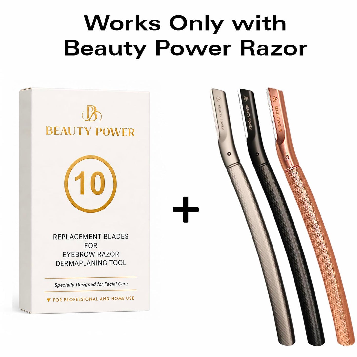 Beauty Power 10 Eyebrow Razor Blades - Face Razors for Women & Men, Eyebrow Trimmer Shaper with Precision Cover, Facial Shaver & Dermaplaning Tool Beauty and Personal Care Beauty Power
