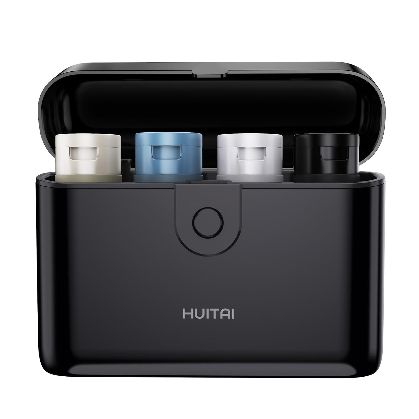 HUITAI Travel Bottles with Case, 4x2oz TSA Approved, Leak-Proof, Press to Unlock, Compact & Portable Travel Toiletries (Black) Beauty and Personal Care HUITAI Default Title