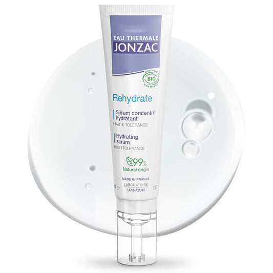 Eau Thermale Jonzac Rehydrate Organic Pure Hyaluronic Acid Hydrating Serum for Face - 24H Hydration - Plump and Repair Dehydrated Skin - Safe Beauty & Personal Care JONZAC