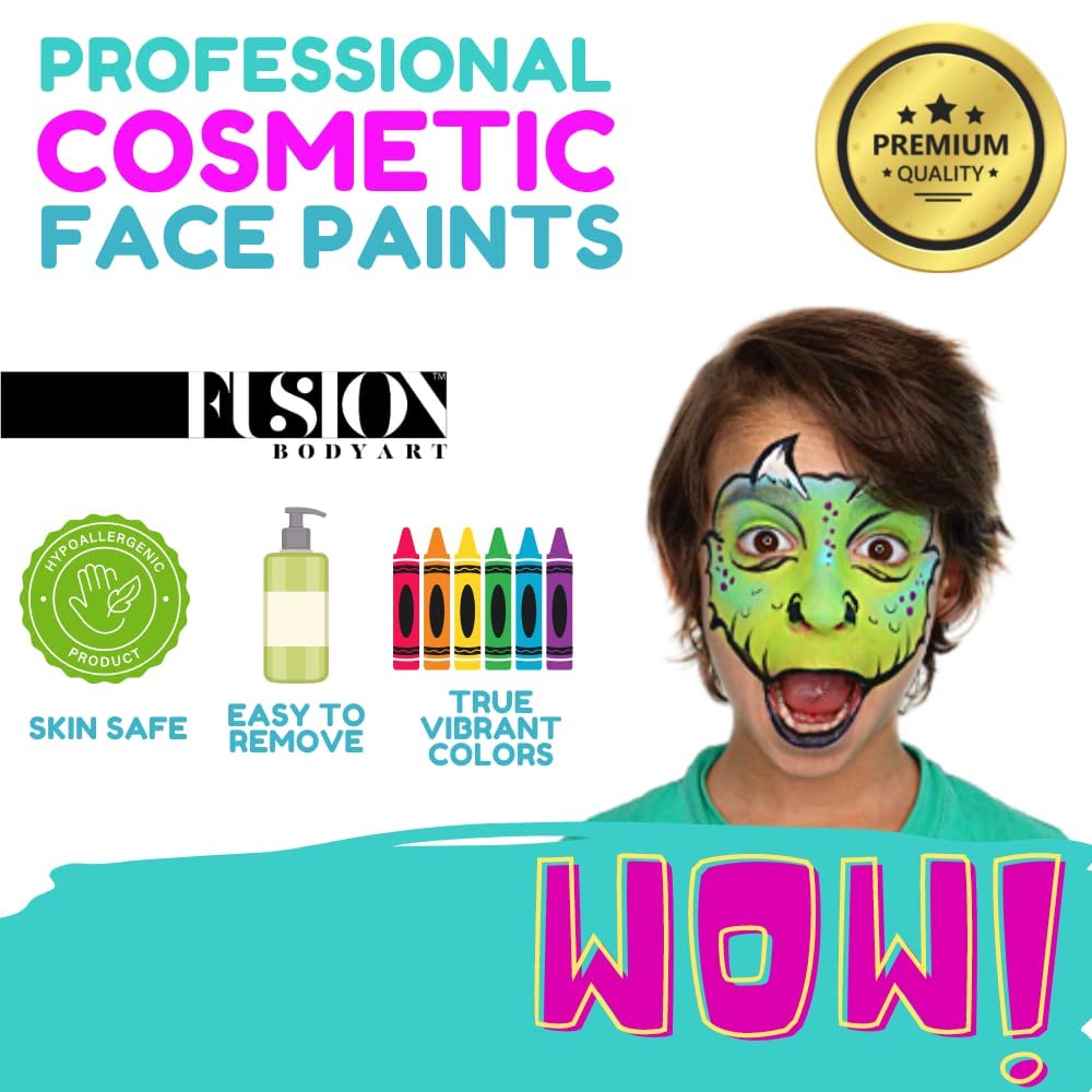 Fusion Body Art Pro Quality Professional Face Painting Palette - Leanne's Pretty Rainbow | Hypoallergenic Safe & Non-Toxic - Perfect for Full Face Beauty & Personal Care FUSION BODY ART
