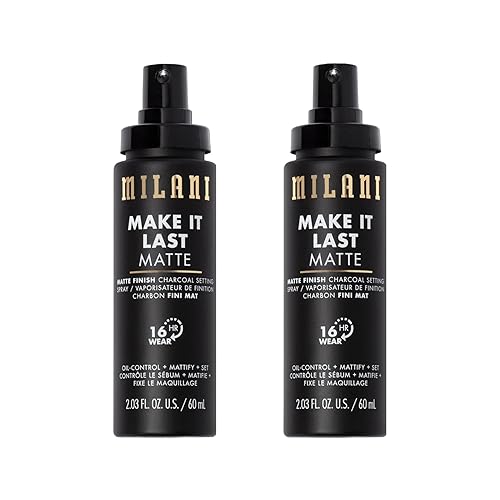 Milani Setting Spray + Primer, Make It Last Matte- Oil Absorbing Charcoal Formula to Control Shine, Matte Finish Setting Spray for Makeup and Primer Beauty & Personal Care Milani