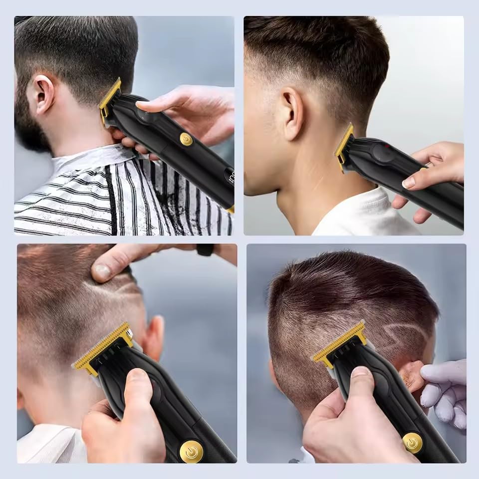 Professional Hair Clippers for Men, Cordless Barber and Trimmer Set with LCD Digital Display and 8 Limit Combs, Cutting Grooming Rechargeable Beauty and Personal Care QDKVTNDJZ