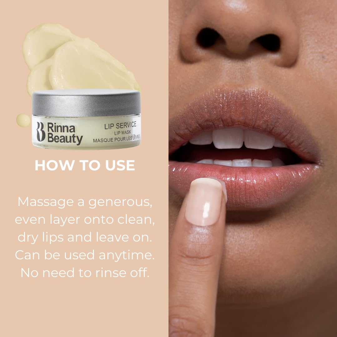 Rinna Beauty Lip Service Lip Mask - Lip Moisturizer Mask for Dry, Cracked Lips - For Day or Night - Vegan, Cruelty-Free, Sulfate-Free, Paraben Free Beauty and Personal Care Rinna Beauty