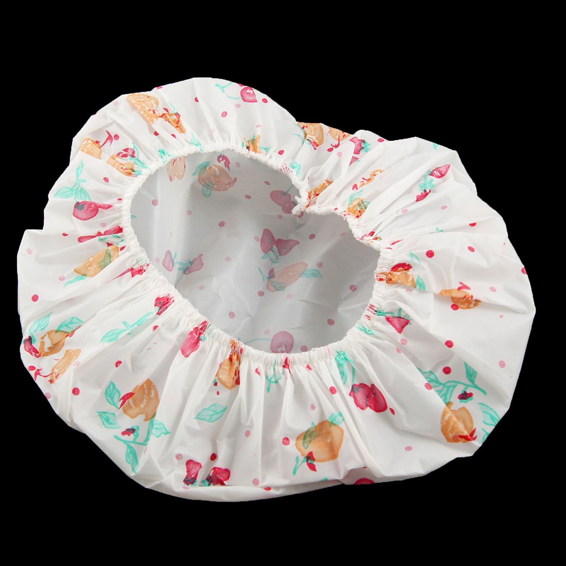 Ruilogod Elastic Hem Fruit Print White Plastic Shower Cap Bath Hat 2 Pcs (id: c60 a1d 71d 13c 232 Beauty and Personal Care Ruilogod