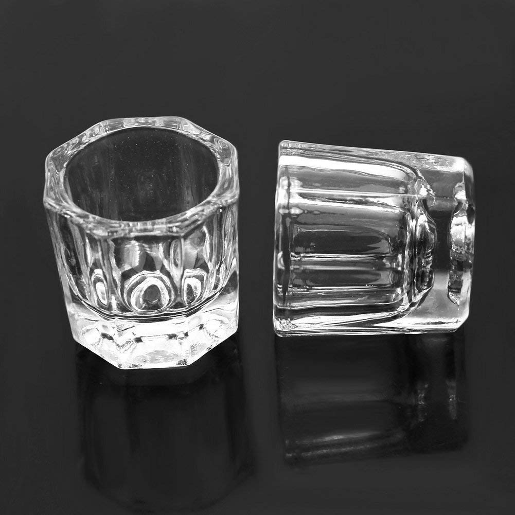 GBSTORE 2 Nail Art Acrylic Liquid Powder Dappen Dish Glass Crystal Cup Glassware Tools Beauty & Personal Care GBSTORE