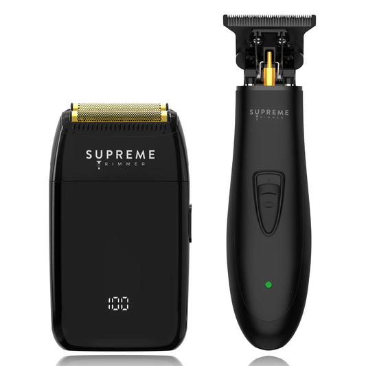 Supreme Trimmer 2-in-1 DLC T-Shaper Trimmer + Crunch Lite Foil Shaver Combo - Barber-Grade Precision, Low Noise, Cordless Travel Kit - Beard Beauty and Personal Care Supreme Trimmer