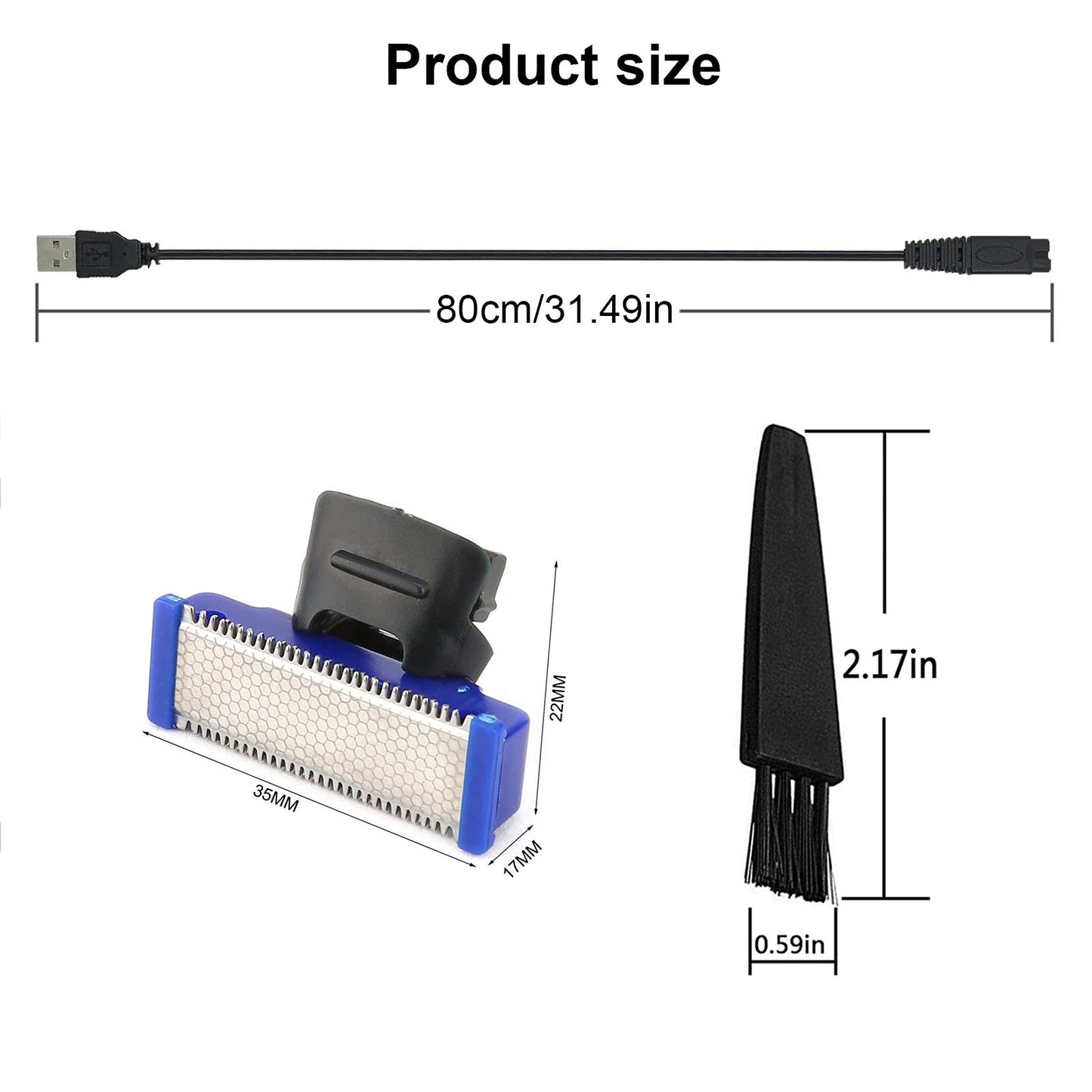 2PCS LinMei Electric Shaver Replacement Head Compatible for 1st Generation Micro Trimmer Solo Shaver for Men with Replacement Charger and Clean Brush Beauty and Personal Care LinMei