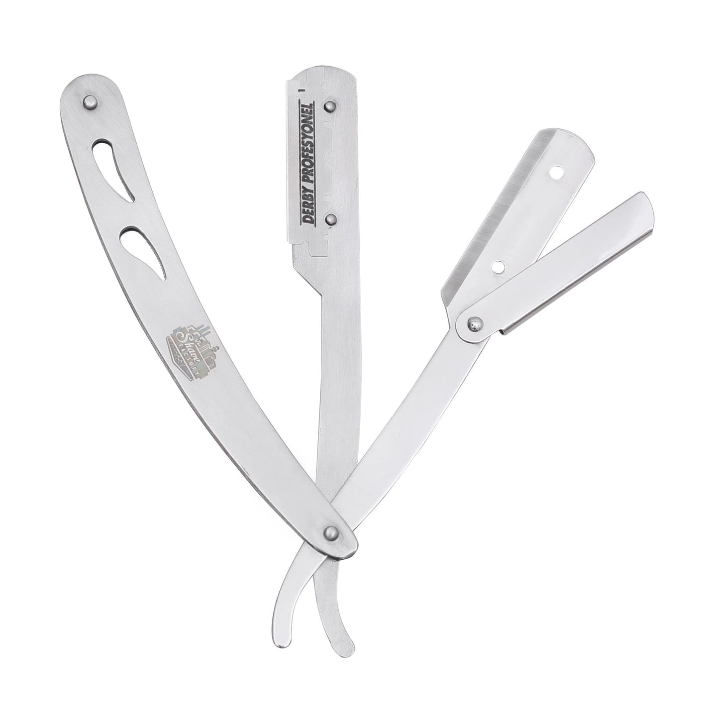 The Shave Factory Straight Edge Razor Kit - with Single Stainless Steel razors for men from (Steel, Derby Premium Single Edge) Beauty and Personal Care the shave factory