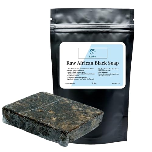 Raw African Black Soap 10 lb. - 100% Pure Natural Organic From Ghana | Body Wash, Face Cleanser, Hair & Soap Bulk Beauty & Personal Care Kyabo