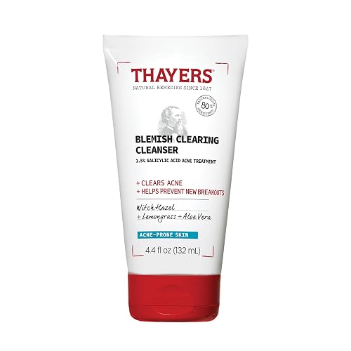THAYERS Blemish Clearing Face Cleanser with 1.5% Salicylic Acid, Acne Treatment Face Wash, Soothing and Non-Stripping Skin Care, 4.4 Fl Oz Beauty & Personal Care THAYERS