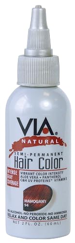 Via Natural Semi Permanent Hair Color 2oz 1PC (#94 - Mahogany) Beauty & Personal Care Via Natural