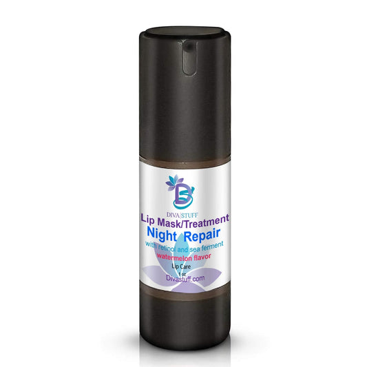 Diva Stuff Night Repair Lip Mask and Treatment - With Retinol & Sea Ferment for Soft, Plump Lips - Nighttime Treatment - Made in the USA w/Safe Beauty and Personal Care Diva Stuff