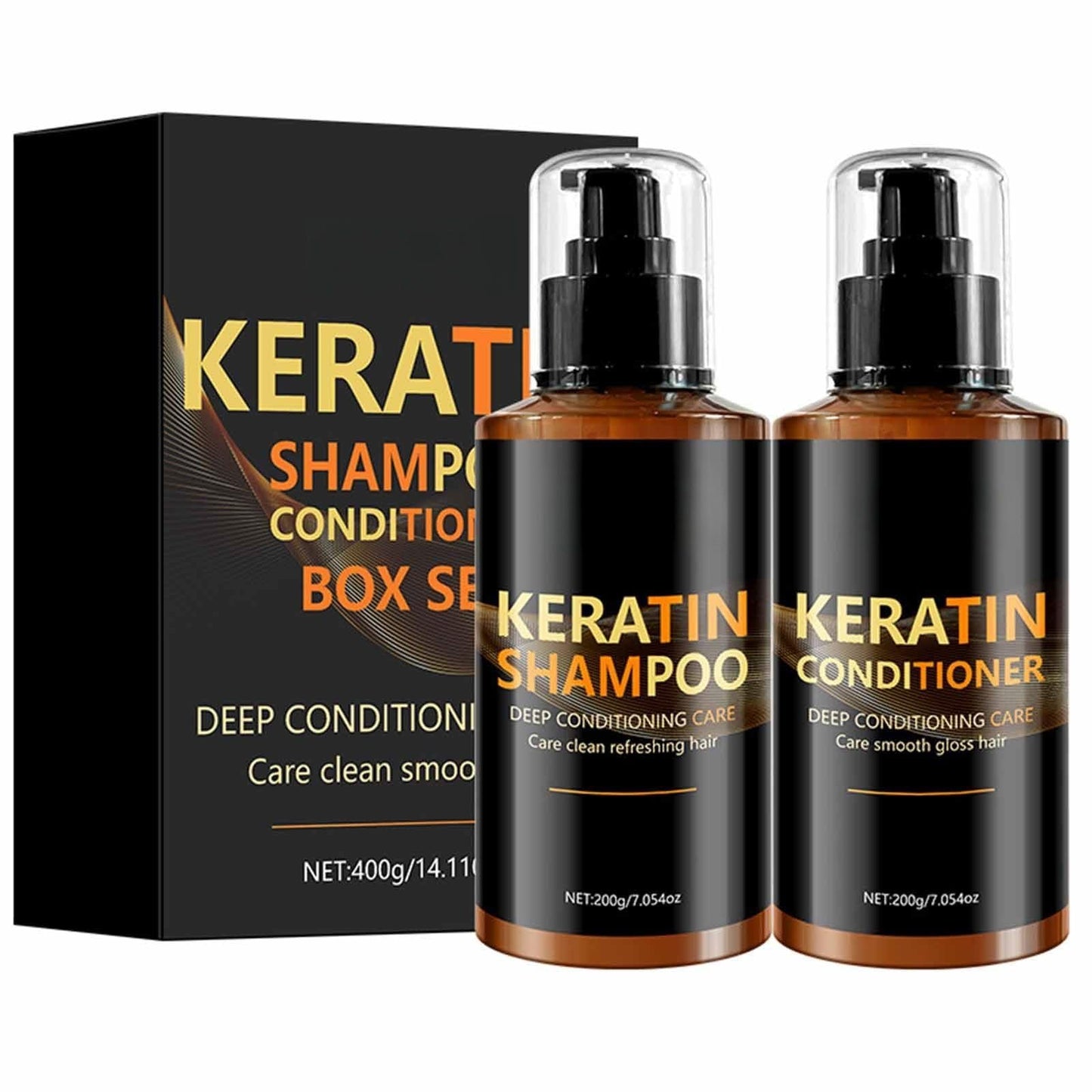 Keratin Shampoo and Conditioner Set,Deep Cleansing Repairs Keratin Hair Mask Deep Conditioner, Anti Frizz, Thinning Hair Formula,Collagen Enriched Beauty & Personal Care MeiPlumLai