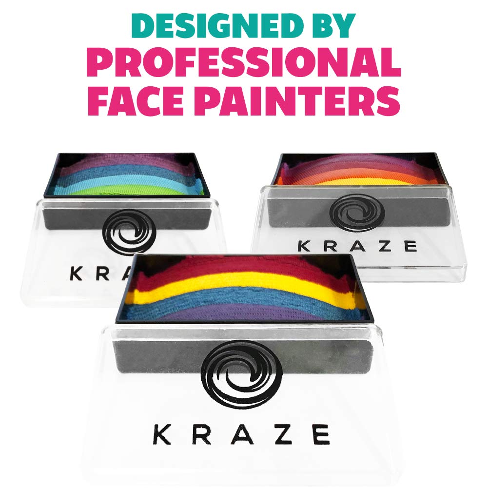Kraze FX Dome Stroke - Shark (25 gm), Professional 1-Stroke Split Cake, Hypoallergenic, Non-Toxic, Water Activated Face & Body Painting Makeup Beauty & Personal Care Kraze FX