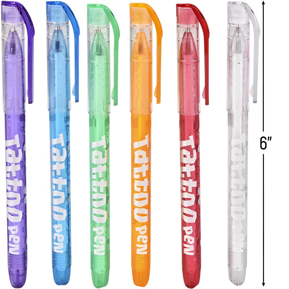 Rhode Island Novelty Tattoo Gel Pen, Green, Purple, Blue, red, Orange, White