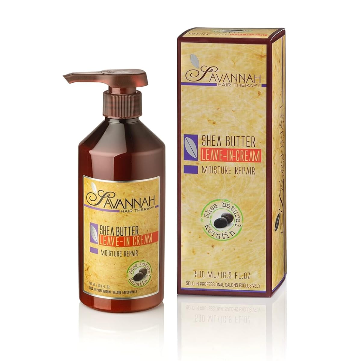 Savannah Hair Therapy Leave-In Cream with Shea Butter, Keratin & Silk Protein - Moisturizing & Anti-Frizz Treatment for Dry, Damaged or Color-Treated Beauty & Personal Care Savannah Hair Therapy