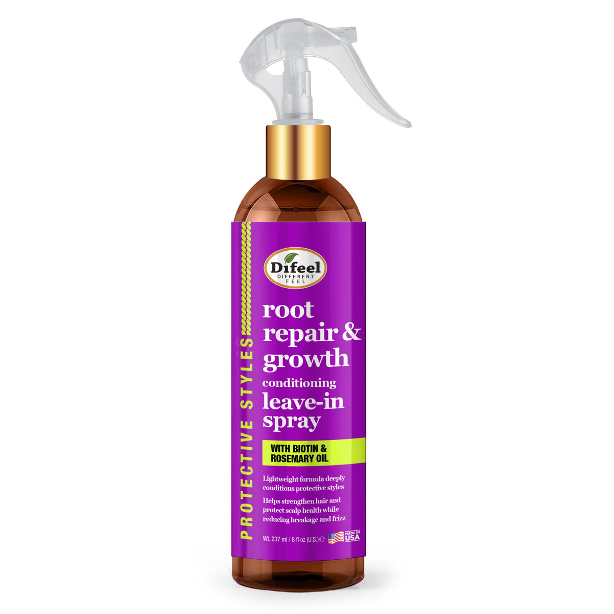 Difeel Root, Repair & Growth Conditioning Leave-in Spray 8 oz. for Stronger, Smoother, Healthier Hair with Deep Conditioning, Scalp Protection, Hair