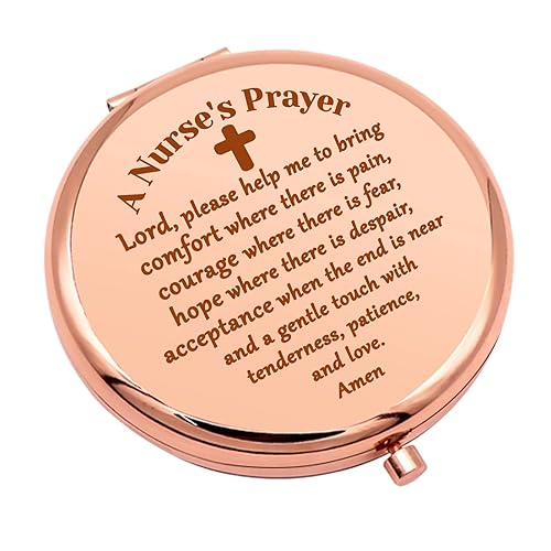 Nurse Appreciation Gifts for Women Nurse Prayer Gifts Compact Makeup Mirror for Nurse Student Nurse Gifts for Women Folding Makeup Mirror for Her Beauty & Personal Care Mwphuy