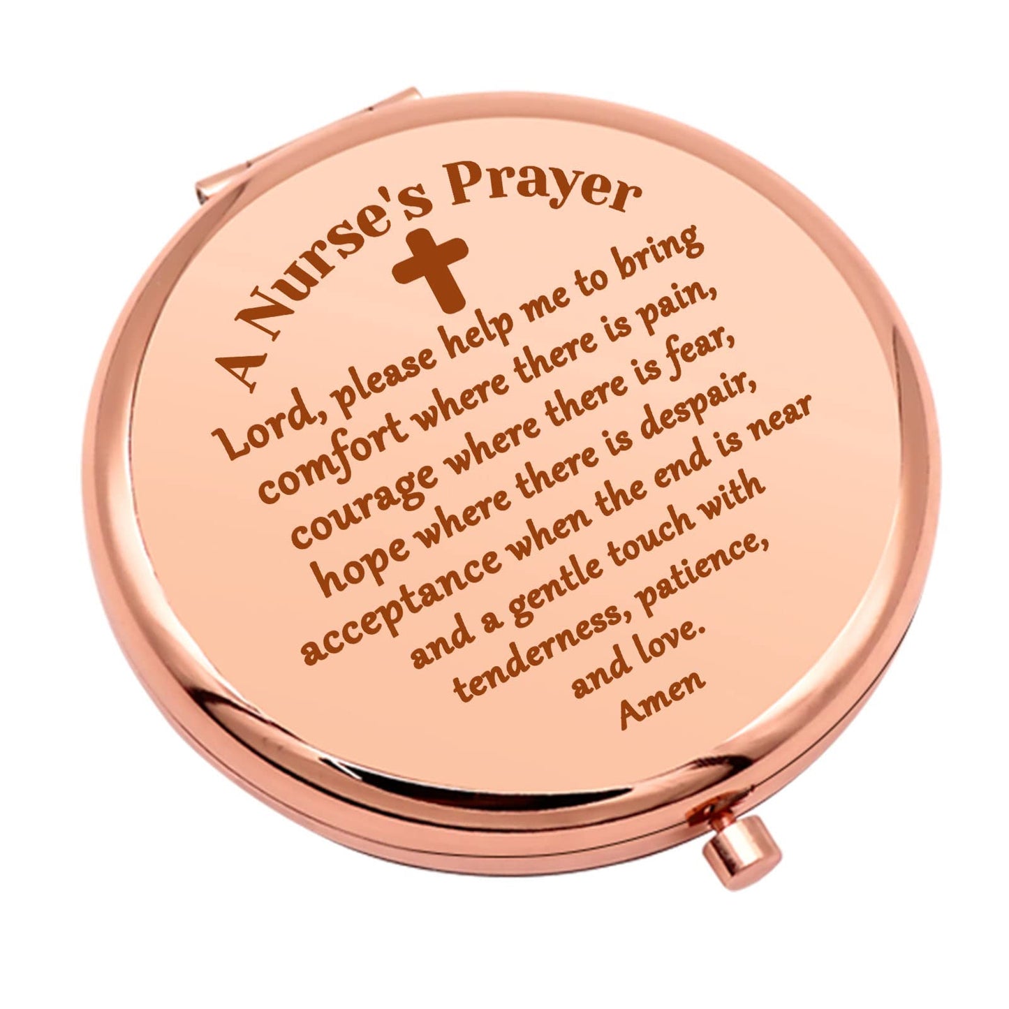 Nurse Appreciation Gifts for Women Nurse Prayer Gifts Compact Makeup Mirror for Nurse Student Nurse Gifts for Women Folding Makeup Mirror for Her Beauty & Personal Care Mwphuy