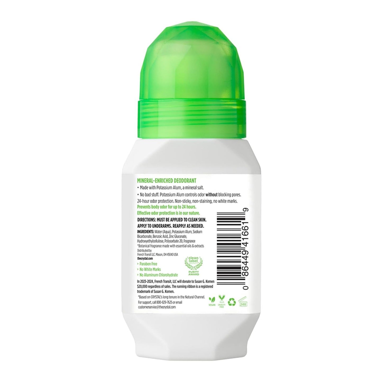 Crystal Mineral Deodorant Roll-On, Vanilla Jasmine, 2.25 fl oz Beauty and Personal Care Crystal Essence