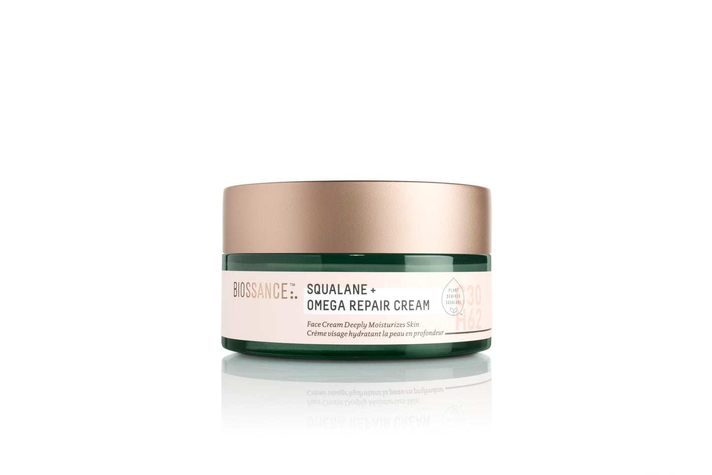 BIOSSANCE Squalane + Omega Repair Cream - Ultra-Moisturizing Face Cream - Skin Care with Hyaluronic Acid, Ceramides, Squalane - Ideal for Dry Beauty & Personal Care BIOSSANCE