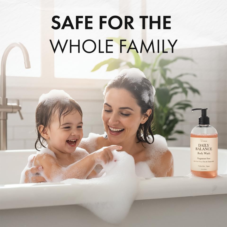 ALL Natural Body Wash, Moisturizing Shower Gel - Natural Fragnance Free Body Wash - Shower Gel For Dry & Sensitive Skin - Kids Soap - Organic, Vegan Beauty & Personal Care G-Fusion