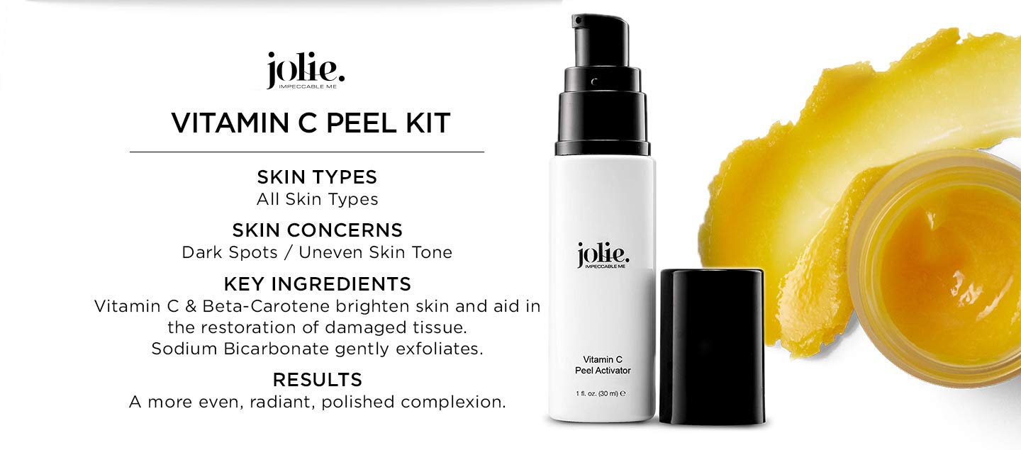 Jolie Professional Vitamin C Peel - Gentle Face Brightening & Illumitating Peeling Treatment System - 2 Step Kit Beauty & Personal Care JOLIE. IMPECCABLE ME