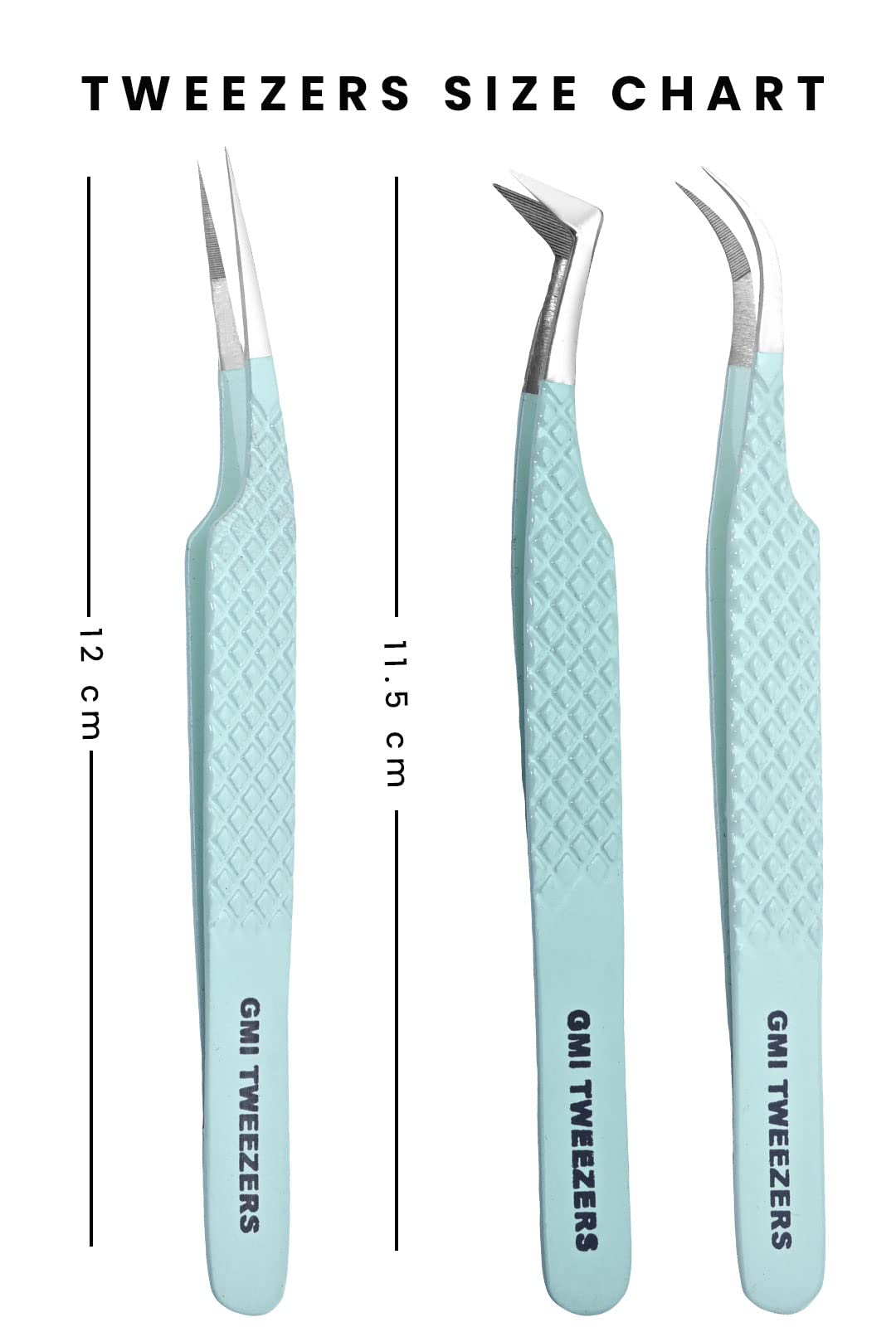 Fiber Tip Lash Tweezers- Pack of 3 Eyelash Extension Tweezers Professional- Lash Tweezers. (Apple Green) Beauty & Personal Care GMI TWEEZERS