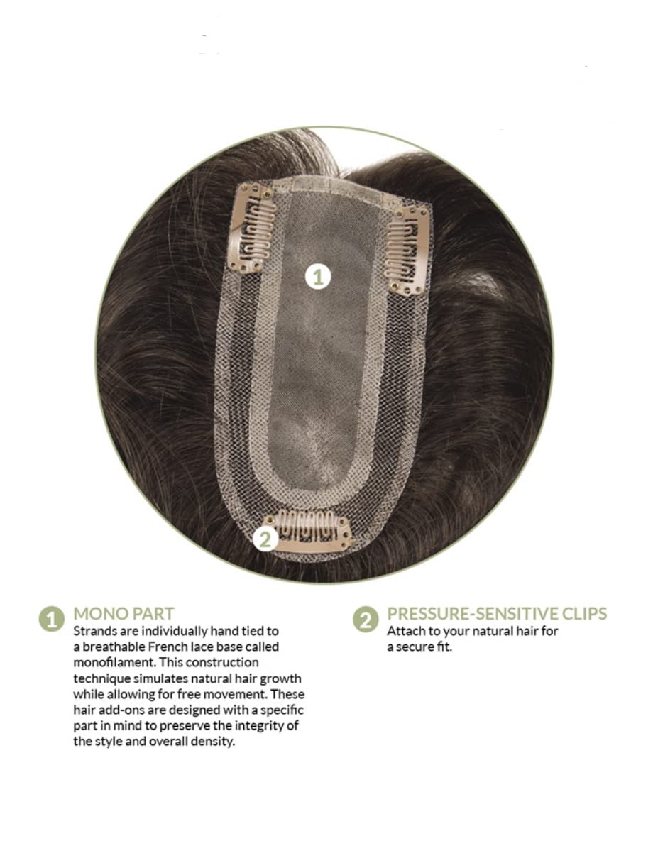 ADD-ON PART Human Hair/HF Synthetic Blend Topper by Envy, 5PC Bundle: Topper, 4oz Mara Ray Luxury Shampoo & Conditioner, Wide Tooth Comb, and 19 Page Beauty & Personal Care Belle of Hope Mara Ray