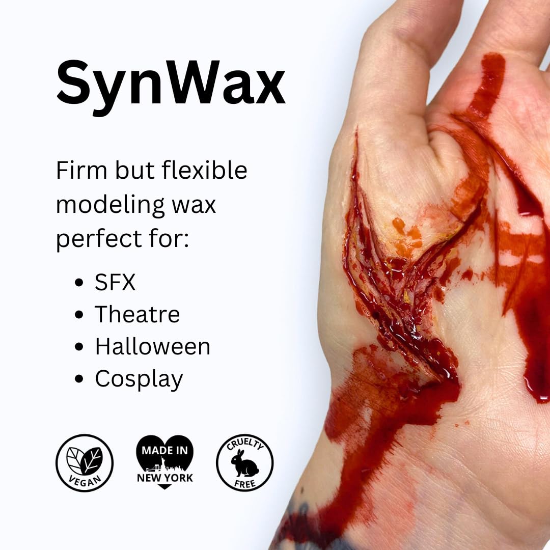 Mehron Makeup SynWax | Firm Modeling Wax for Special FX | Scar Wax SFX Makeup For Fake Scars, Fake Wounds, & Halloween Effects 0.4 Oz (11 g) Beauty & Personal Care Mehron