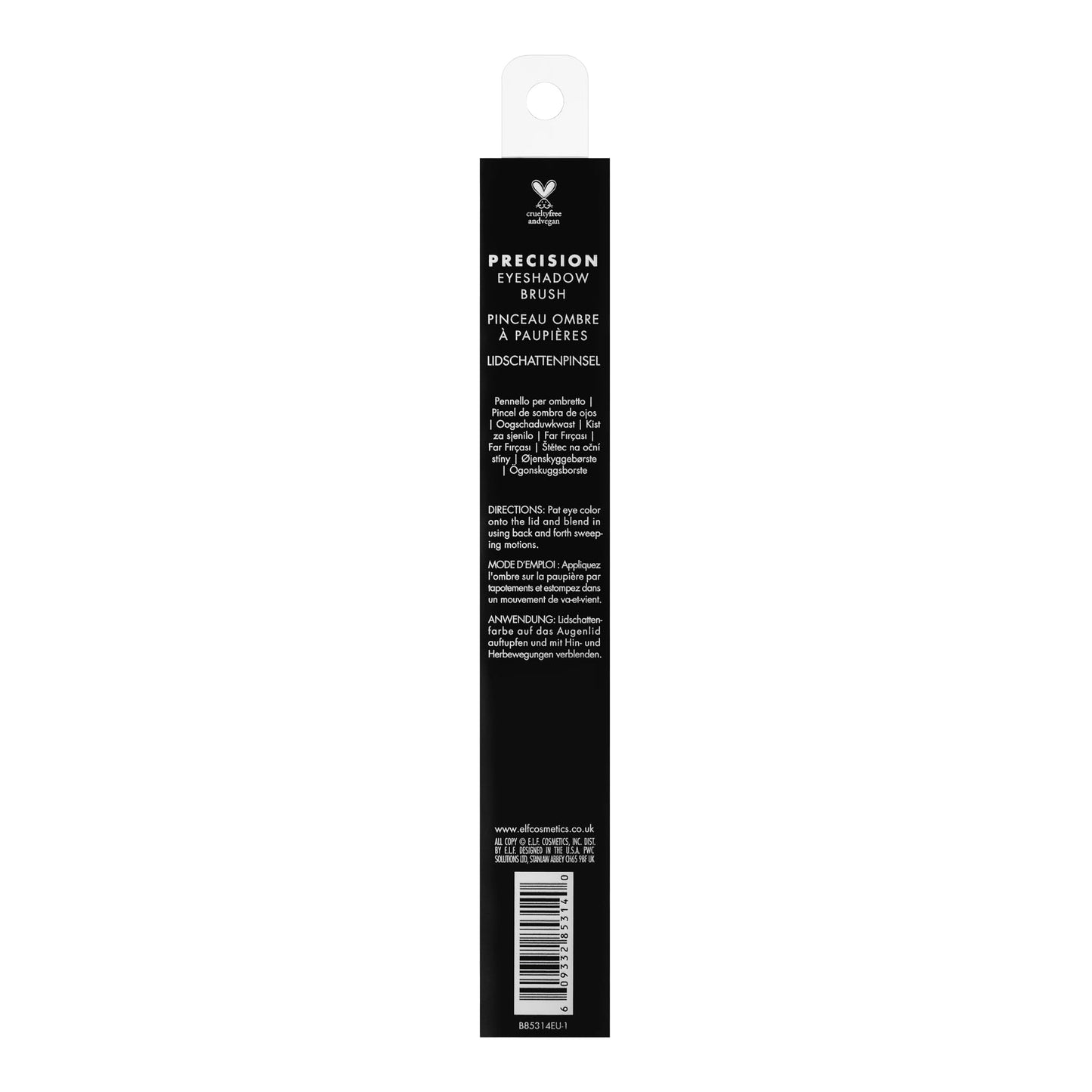 e.l.f. Precision Eyeshadow Brush, Medium-Sized, Tapered, Soft, Synthetic, Luxurious, Blends, Highlights, Contours, Shades, Applies Color, Easy Beauty & Personal Care e.l.f.