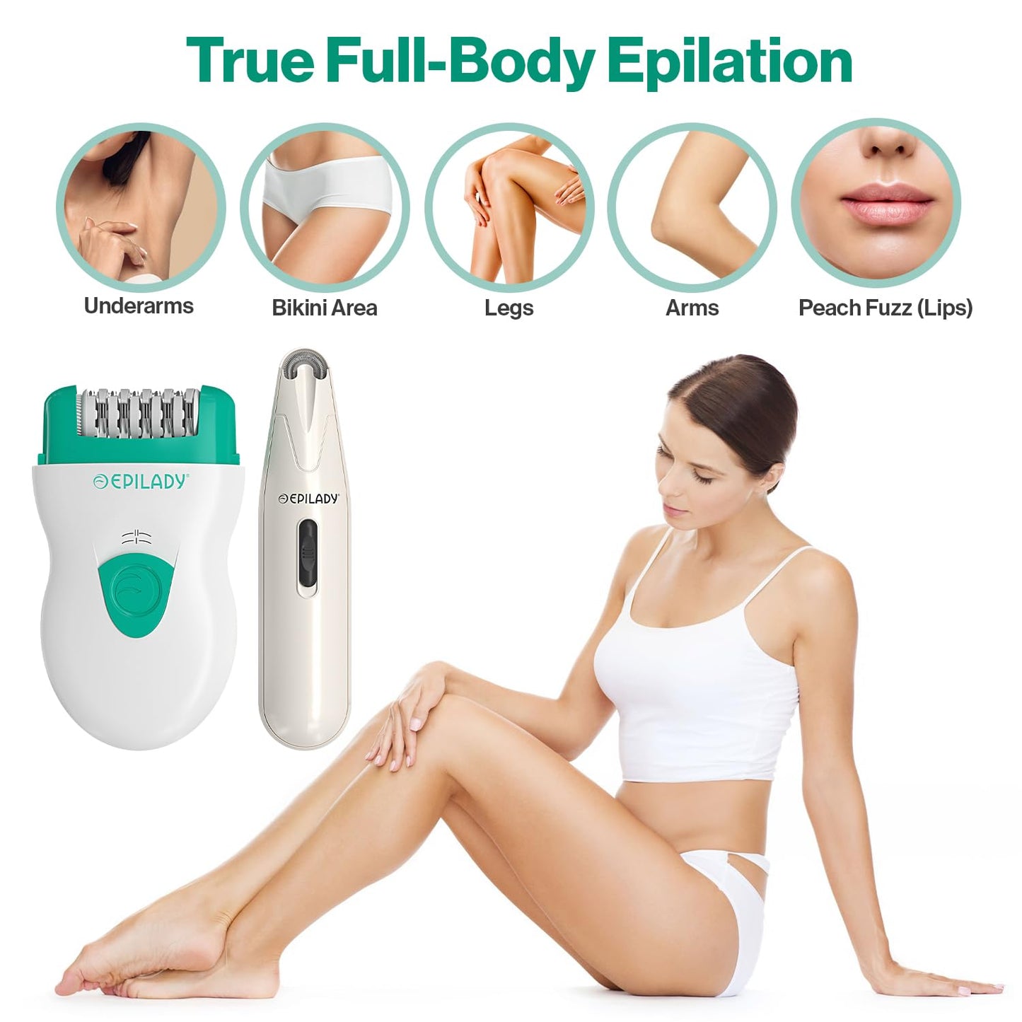 Epilady Face & Body Hair Removal Device Bundle, Speed Corded Electric Epilator for Women with Facial Hair Remover, Epilator for Legs, Arms, Underarms Beauty and Personal Care Epilady